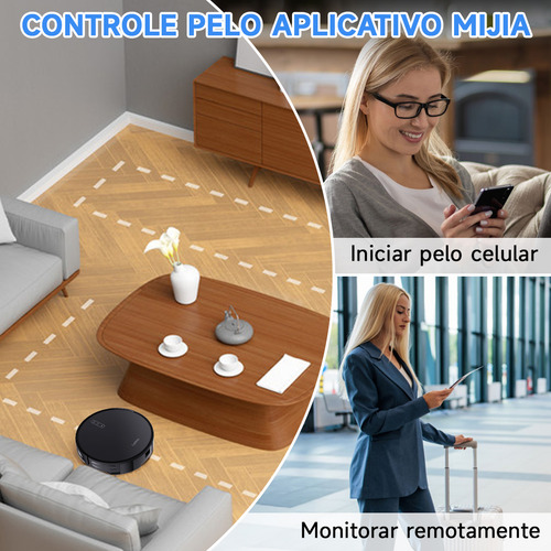 Robô Aspirador de Pó Lydsto G1 cor preto limpeza automática 4000pa Compatível Com Mi home Bivolt 127/220v