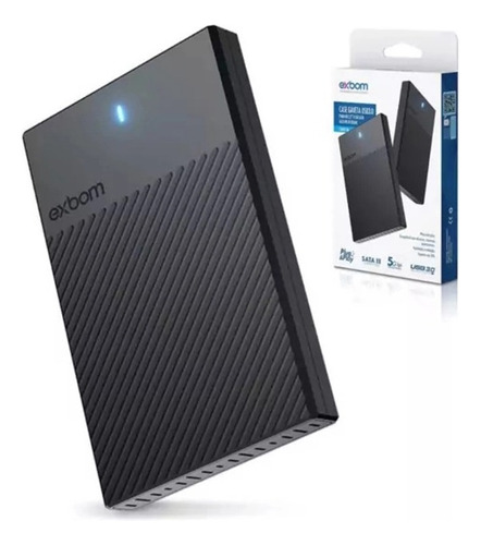 Kit 2 Case Externo Usb 3.0 Hd E Ssd 2.5 Sata 3 Até 5tb Led