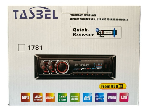 Radio Auto 1 Din Usb Aux Mp3 Fm + Control Remoto