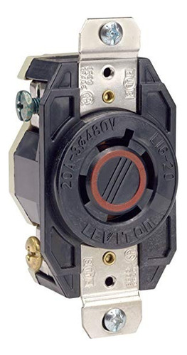 2430 Leviton Contacto 20a 3p 4h 480v 3f Nema L16-20r Color Negro