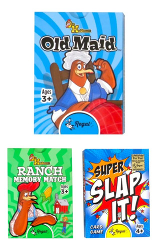 Regal Games - Slap It, Old Maid, Farm Match Combo Game Pack.