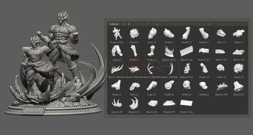 Dragon Ball Broly V1 V2 Diorama Stl Obj Impresión 3d