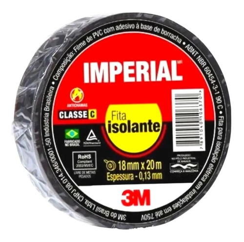 Fita Isolante Imperial 3m 20 Metros 