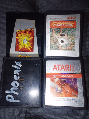 Pack 4 Juego Atari 2600 Phoenix Reactor Jungle Hunt Voleibol (Usado)