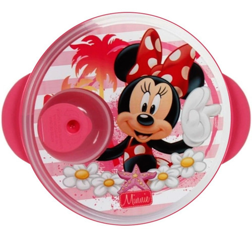 Prato Com Divisória E Tampa Para Microondas Minnie Babygo C