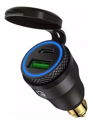 Cargador Moto Bmw Ducati Honda Yam Din Usb 3.0 Y Usb Tipo C 