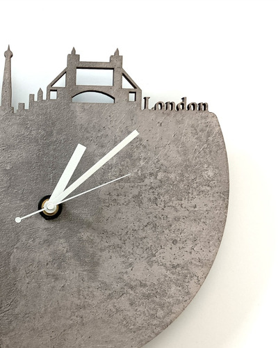 Reloj De Pared De Madera Analógico Diseño Londres 30x30