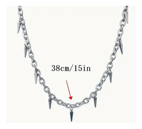 Cadena De Picos Para Hombre Dije Punk Aesthetic Cool De Moda Plateado