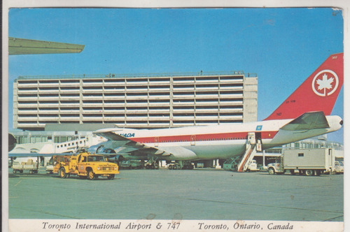 1985 Postal Aeropuerto De Toronto Canada Avion Boeing 747 