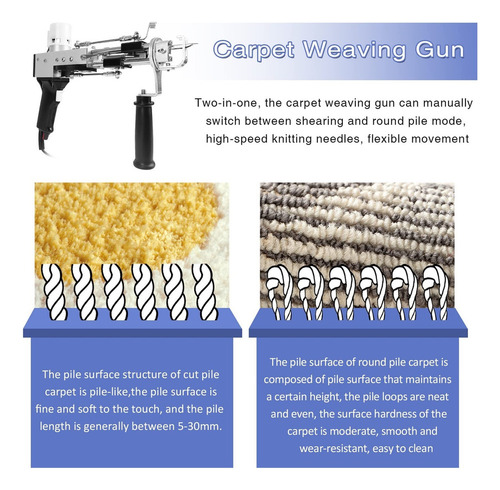 Tufting Gun 2 En 1,pistola De Alfombra Eléctrica Para Tejer