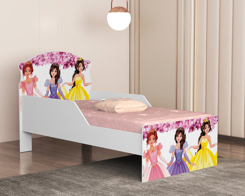 Mini Cama Infantil Livia Temática Com Adesivo Resistente Cor Princesas 19
