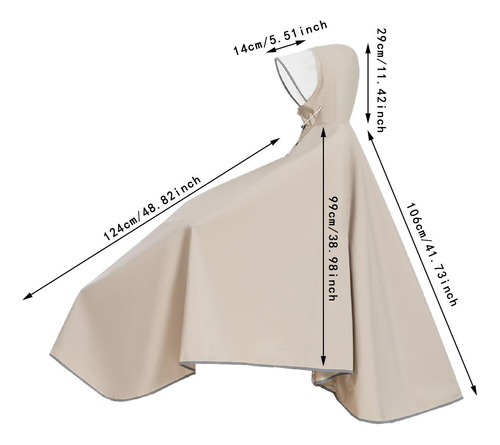 Poncho De Lluvia Para Bicicleta, Impermeable Con Capucha Par