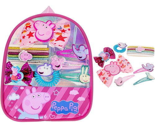 Mini Morral Pepa Pig Con Accesorios Para El Cabello