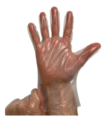 Imagen 3 de 8 de Guantes Descartables Vinilo Hibrido Tpe Apto Cocina X 200 U