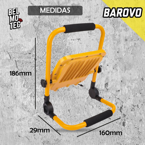 Reflector 30w Recargable Flash Luz Emergencia Led Portatil Color De La Carcasa Amarilla Color De La Luz Blanco Frío