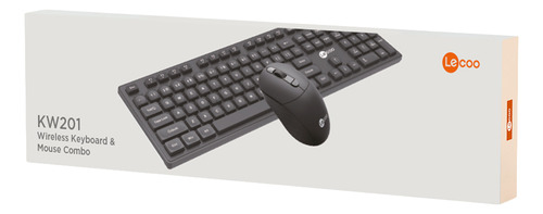 Kit Teclado E Mouse Sem Fio Lecoo Kw201 Mouse Preto Teclado Preto Abnt2 Preto
