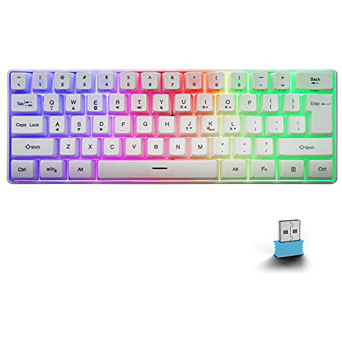 Teclado Inalámbrico Para Juegos, 61 Teclas, Ergonómico, Resi