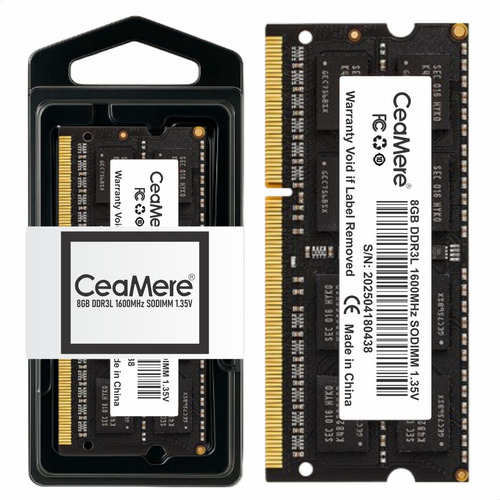 Memória Ram Notebook 8gb Ddr3 Pc3l 1600mhz 1.35v Ceamere Gamer Sodimm