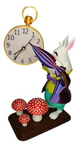 Reloj De Analógico Conejo Blanco De Alicia Blanco
