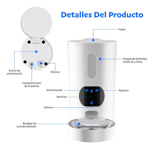 Cámara Automática De Alimentación Para Mascotas, Wifi 5g Y 2