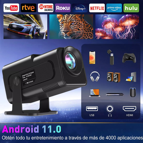 Proyector Xgody Hy320 Negro 12000 Lm Mini Wi-fi Negro