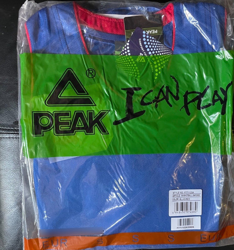 Imagen 2 de 3 de Uniforme Basquetbol Peak Azul-rojo Talla S