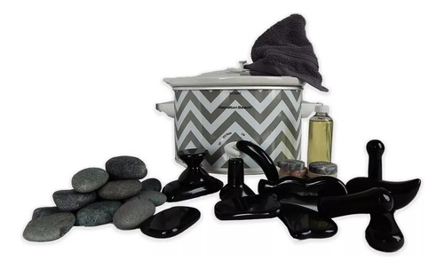Kit Piedras Calientes Figuras Obsidiana Completo + Libro Pdf