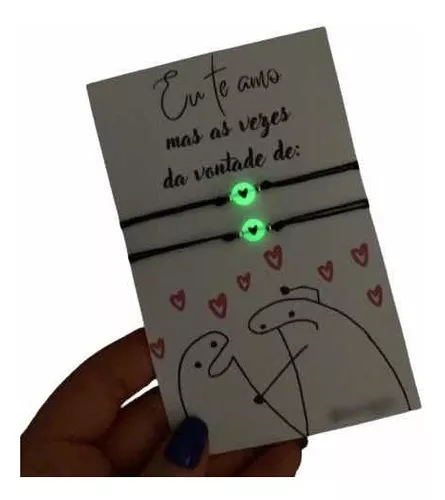 2 Pulseiras de Amizade/Casal Meme Boneco Palito - Mordida