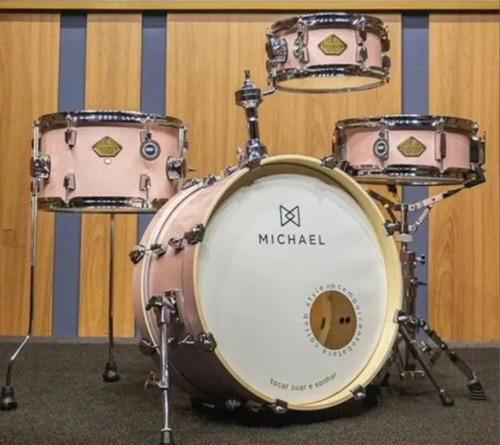 Bateria Michael Legacy Slim Rosa Sparkle Edição Limitada Rosa