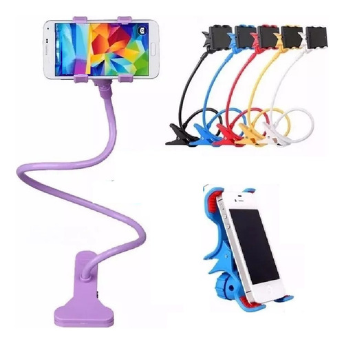 Base Soporte Pinza Flexible Celular Universal Iphone 10 Pzs