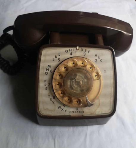 Teléfono Rotatorio Vintage Marrón (años 80)