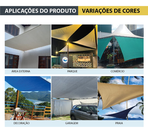 Tela Toldo Shade Sombreamento Sombralux 4x4 Cores