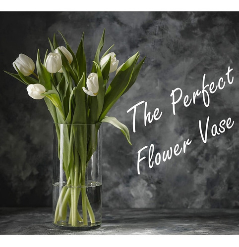 3 Florero Vidrio Cilíndrico Decorativo Moderno Elegante 22cm