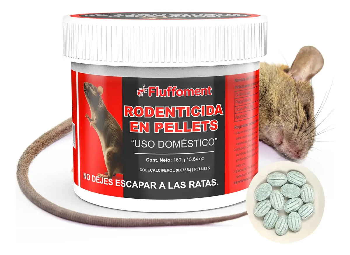 Veneno Para Ratas Pellets Cebo Mata Ratones Y Ratas 160g