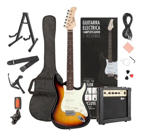 Imagen 1 de 10 de Pack Guitarra Eléctrica Epic 39  Set Amplificador Accesorios