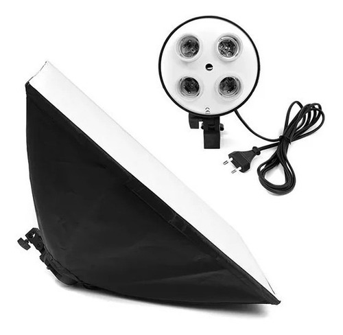 Softbox 60x90 Com Soquete Quádruplo E27 Estúdio Youtubers