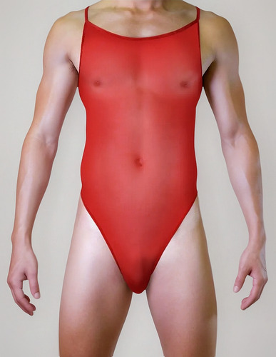 Body / Bodysuit Mesh Espalda Descubierta Para Hombre