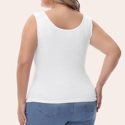 Playera Sin Mangas De Algodón Para Mujer, Talla Grande,