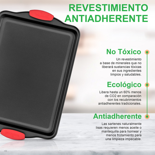 Set 3 Bandejas Charolas Para Hornear Antiadherente Nutrichef