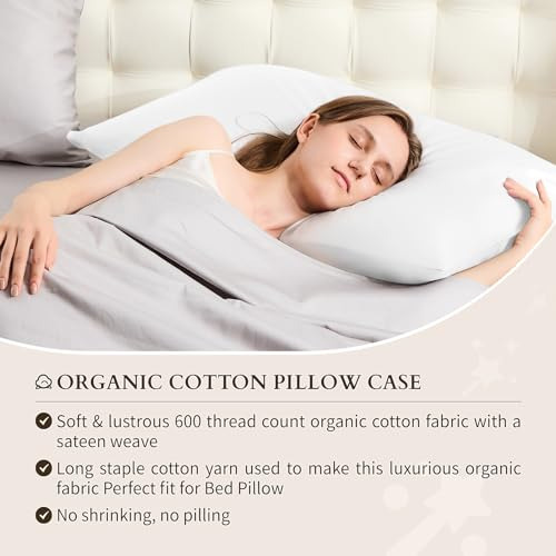 Juego De 2 Fundas De Almohada King 100% Algodón Orgánico