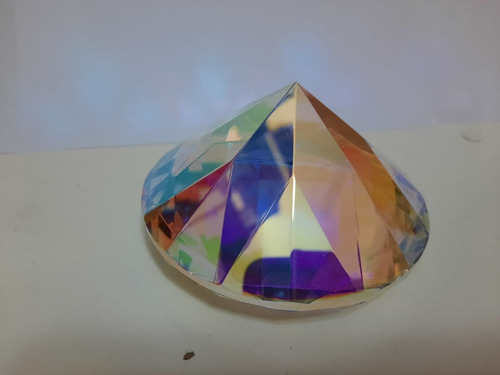 Simil Piedra Cristal Diamante Arcoíris Adorno Grande Energía