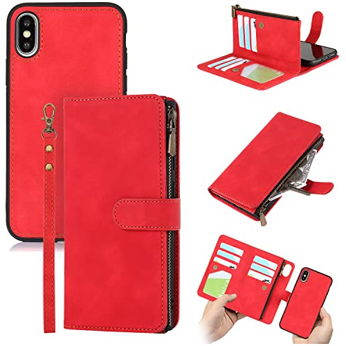 Elteker Para iPhone X/xs Funda De La Cartera, [2 En 1 6x7fq