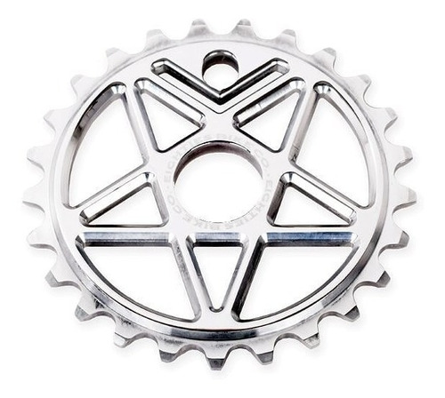 Imagen 1 de 3 de Bmx Plato Eighties Pentagram 25t Silver - Purobmx