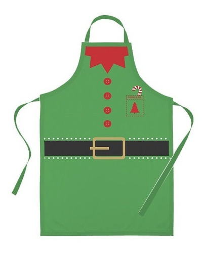 Avental De Natal Verde Personalizado Ajudante Do Papai Noel 