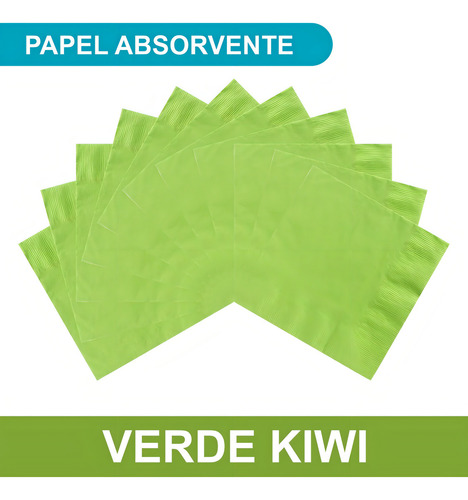 100 Pzas Servilletas De Papel Party Is On Color Verde kiwi