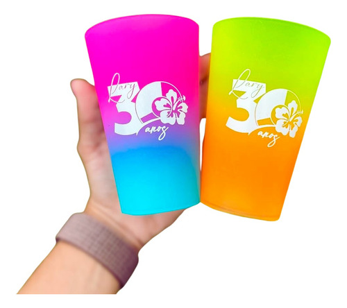 30 Copos Personalizados Twister 550ml Degradê/bicolor F/v