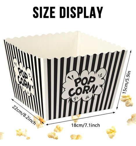 Tazón Para Palomitas De Maíz, Paquete De 12 Cubos De Papel P
