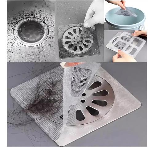10 Pegatinas Desechables Para Drenaje De Ducha, Filtros De