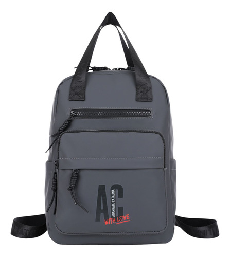 Mochila Engomada Ink Agarrate Catalina Gris Liso