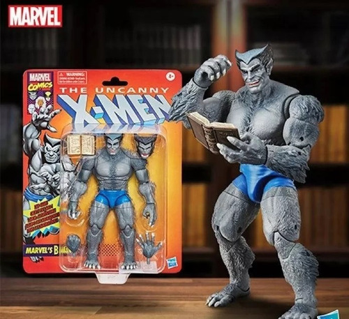 Marvel Legends X-men Beast (gris) The Uncanny Retro Hasbro (Usado)